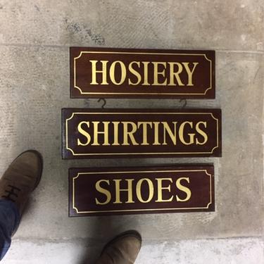 Handpainted Wooden Signs from Menswear store
