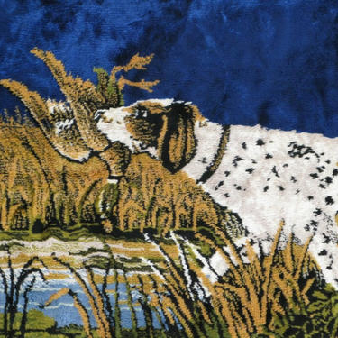Vintage Velvet Hunting Dog Tapestry 