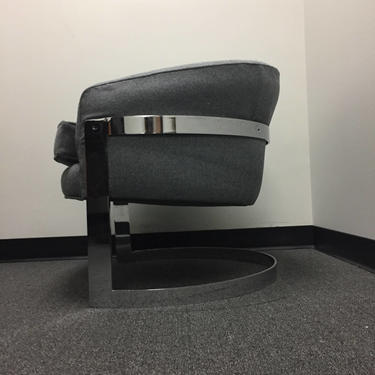 Mid Century Modern Chrome Lounge Chair by Milo Baughman for Thayer Coggin 