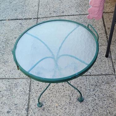 Two Piece Glass top Patio Side Table