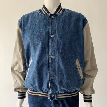 1980's Denim Varsity Jacket
