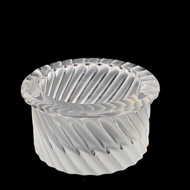 Vintage Fine French Crystal Ashtray Bowl Lalique SMYRNE Bowl France Glossy and Frosted Crystal Art Glass 