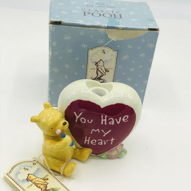 Vintage Classic Winnie the Pooh Porcelain &amp;quot;You Have My Heart&amp;quot; VASE  Midwest Cannon Falls- New with Tags 
