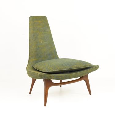 Karpen Mid Century Highback Slipper Lounge Chair - mcm 