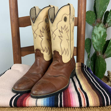 Vintage Leather Dan Post Cowboy Boots Size Men’s 5 1/2 Women’s 7 1/2 