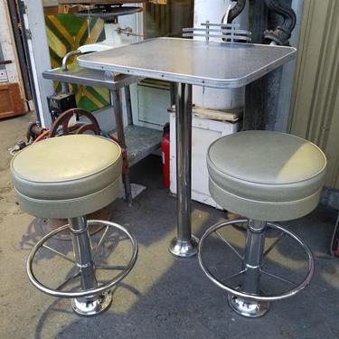 Vintage Diner Bar Height Table and 2 Stool Set
