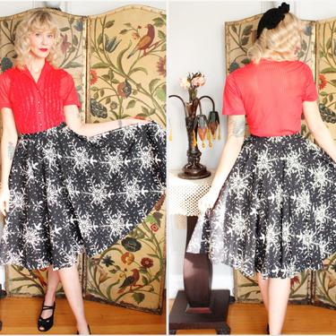 1950s Skirt // Vanderclock Snowflake Circle Skirt // vintage 50s skirt 