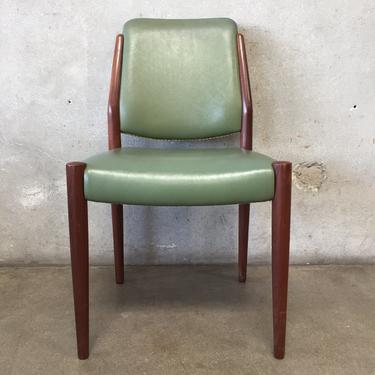 Mid Century Danish Green Vinyl Chair