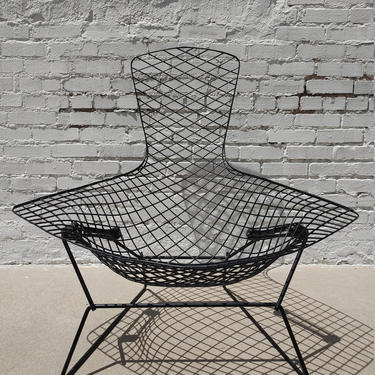 Mid Century Modern Knoll Bertoia Bird Chair and Ottoman 