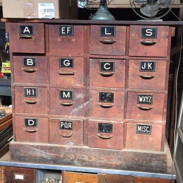 Wooden Card Catalog Drawer Dresser Cabinet Apothecary