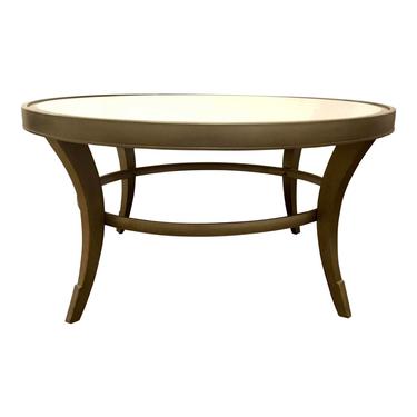 Modern Champagne Finish and Mirror Round Cocktail Table