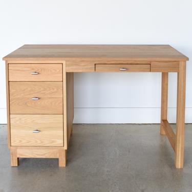 Danish Modern Desk / Solid White Oak Office Desk 