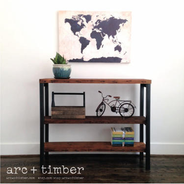 The MADISON  Bookshelf - Reclaimed Wood & Steel - Multiple Sizes Available by arcandtimber