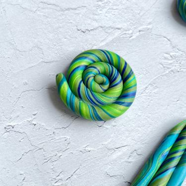 Large Candy Summer Swirl Unique Pin | Fun Accessory | Gift | Trinket | Green Blue Earth Swirl Brooch | Pin | Button | Pinback Button 
