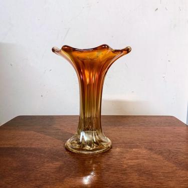 Vintage Imperial Glass Marigold Carnival Glass Morning Glory Vase 