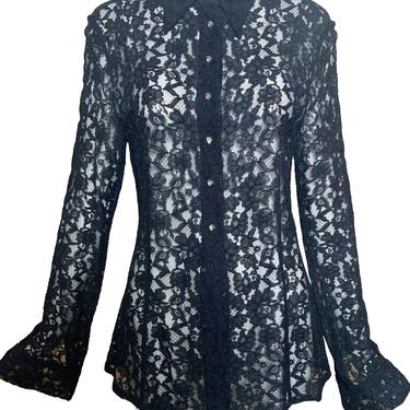 Dolce and Gabbana Black lace Button Down Blouse