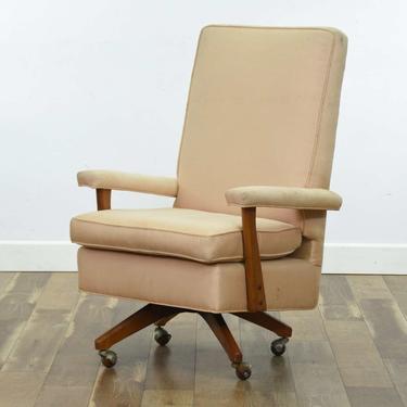 Mid Century Modern Pink High Back Executive Chair