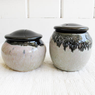 Harley Munger Hand Made Drip Glaze Ceramic Containers with Lids - SOLD SEPARATELY 