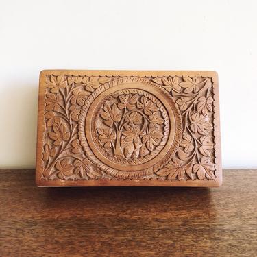 Vintage Pakistani Carved Wooden Box 