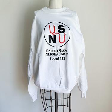 Vintage 1990s United Staff Nurses Union Sweatshirt / XXL 