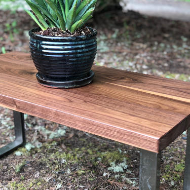 Walnut coffee table. Hardwood coffee table. Rustic walnut coffee table. Modern coffee table. Industrial coffee table. Wood and steel table. 