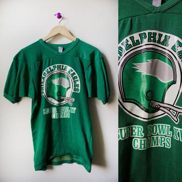 Vintage 90s Green Poly Philadelphia Eagles Football Jersey Small 