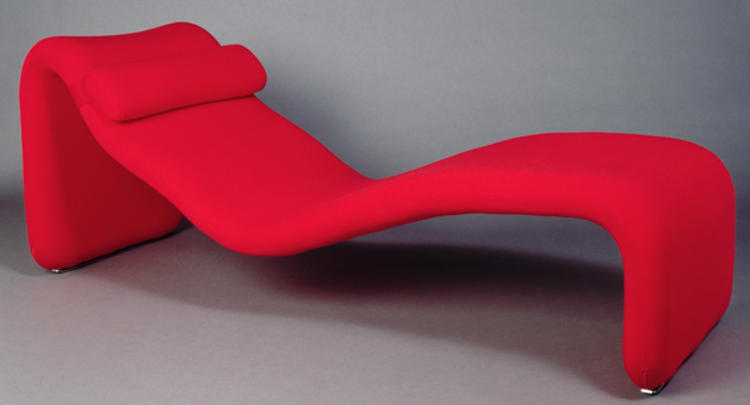 Red Chaise Lounge by Olivier Mourgue
