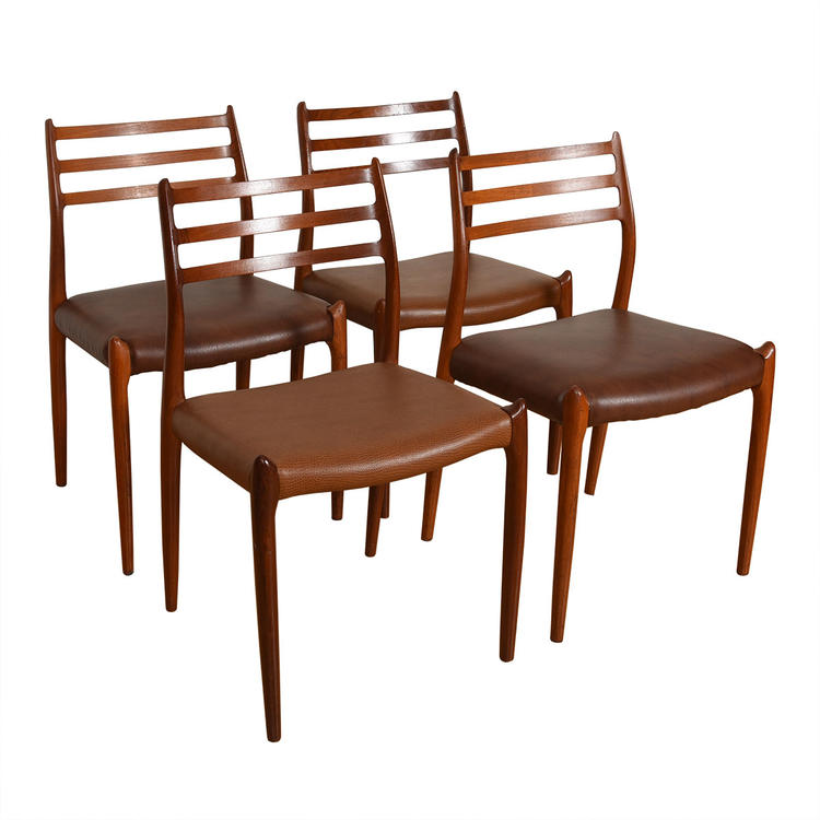 Set of 4 Danish Teak Niels Moller #78 Dining Chairs