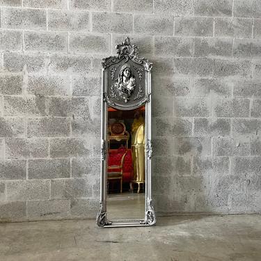 Baroque Mirror Antique Mirror Rococo Silver Leaf French Mirror Floor Woman Face Mirror Interior Design *1 Available* 
