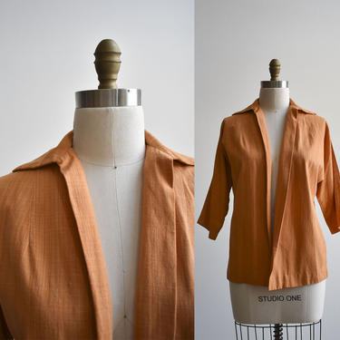 1950s Orange Linen Minimalist Jacket 