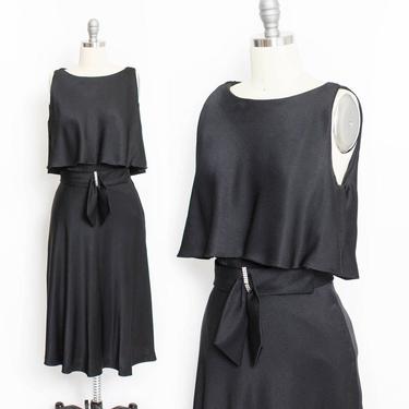 1960s Dress ESTEVEZ Black Jersey Cocktail S 