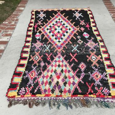 FREE SHIPPING!!! &amp;quot;PRISCILLA&amp;quot; Boho Chic Rug Vintage Moroccan Boucherouite in Multi Colors (Los Angeles) 