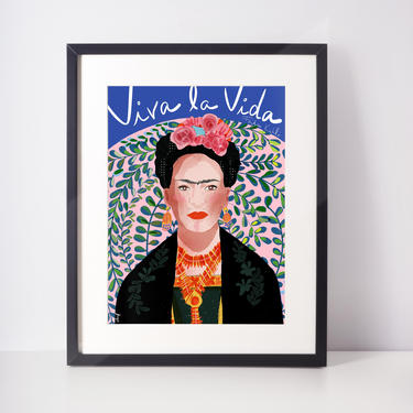 Frida Kahlo Portrait - Iconic Women - Celebrity Portraits - Frida - Frida Kahlo - Lady Boss Gift - Inspirational Gifts - Wall Art 