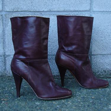 Vintage 1970s Souldiers Adige French High Heeled Boots Brown 