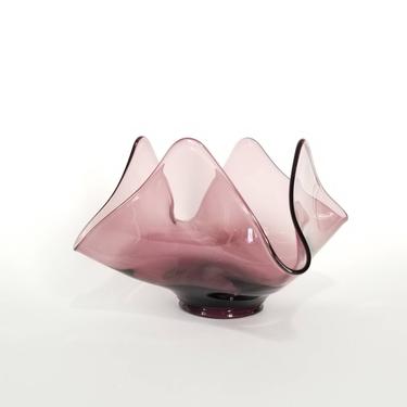 Amethyst Epic Glass Bon Bon Dish / Vintage Handkerchief Vase / Purple Viking Art Glass 1147 / Colored Glass Candy Dish / Collectible Glass 