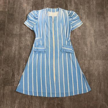 Vintage 1940s dress . 40s zip front dress 