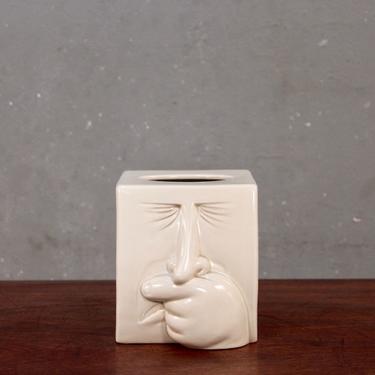 Fitz &amp; Floyd Sneezing Man Ceramic Tissue Box Holder