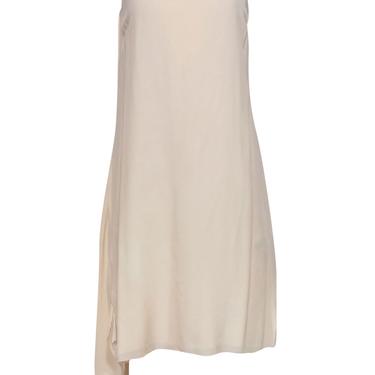 Eileen Fisher - Cream Silk Shift Dress w/ Asymmetric Hem Sz S