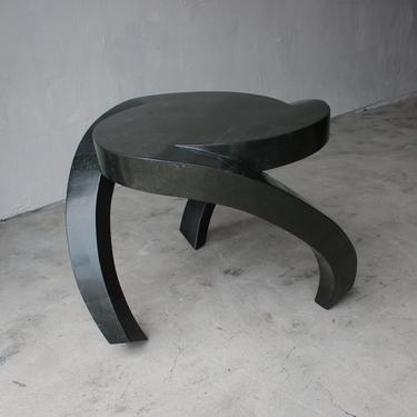 Tessellated Stone Tresfoil Side Table by Maitland Smith 