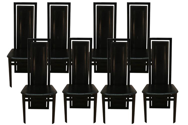 A. Sibau Italian Scuptural High Back Dining Chairs 