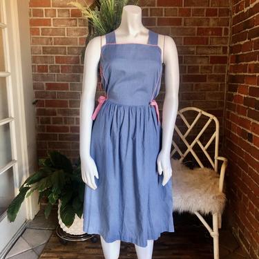 1970s Chambray Side Tie Dress