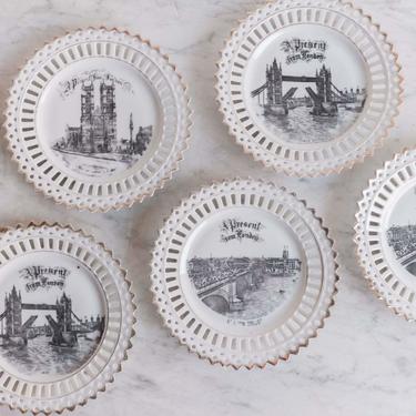 Vintage London Souvenir Plate Set Of 5