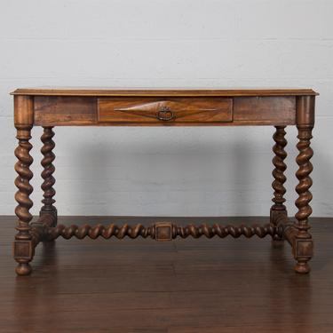 Antique Country French Louis XIII Style Walnut Writing Desk. Library Table. Side Table. 