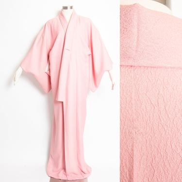 1950s Kimono Blush Pink Rayon Japanese Robe 