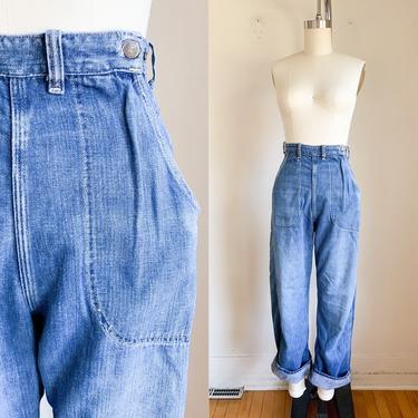 Vintage 1950s Side Zip Jeans / XS 