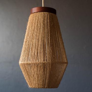 Vintage Danish Teak Fog & Mørup Pendant Lamp by Ib Fabiansen 