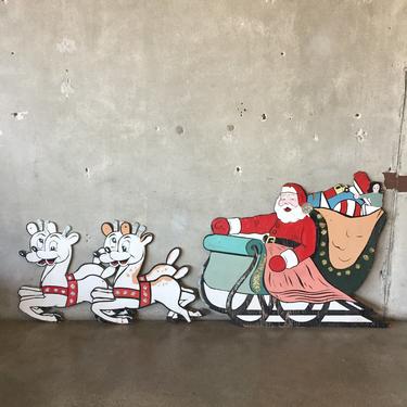 Vintage Santa and Reindeer Holiday Decor