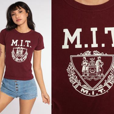 MIT Shirt Massachusetts Institute of Technology University Champion TShirt Vintage T Shirt 80s Tee College Graphic 1980s Extra Small 2xs xxs 