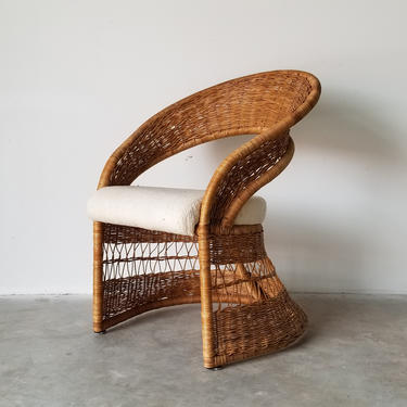 Vintage David Morgan Wicker Accent Chair. 