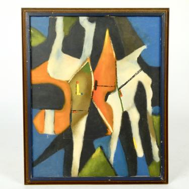 Vintage Abstract Oil on Canvas